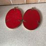 Vintage Pair Wall oval Brass frames features a young girl holding flowers Image 5