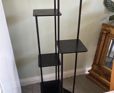 Black 6 Shelf Corner Display Unit 133cm Tall