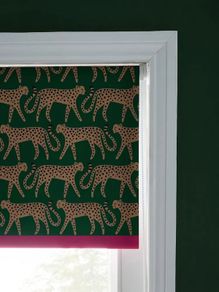 Blackout Bathroom Roller Blind with Cheetah Print 90WX160D