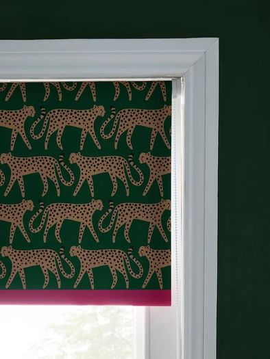 Blackout Bathroom Roller Blind with Cheetah Print 90WX160D