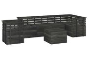 7 Piece Garden Pallet Lounge Set Solid Pinewood Dark Grey