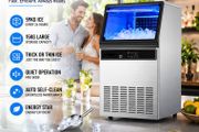 Commercial Ice Maker 59kg Per Day Stainless Steel Ice Machine with 15kg Storage for Home Bar Restaurant and Cafe