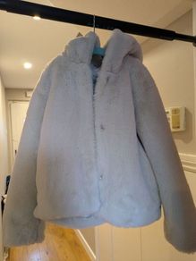 Faux fur hooded coat