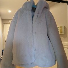 Faux fur hooded coat