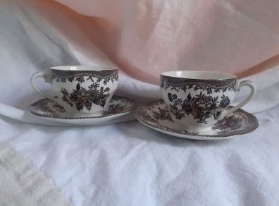 Wedgewood Oriental Pheasant Cups & Saucers.
