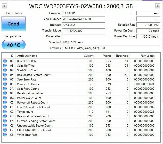 WDC 2TB SATA HDD WD2003FYYS Western Digital Enterprise Server 24x7