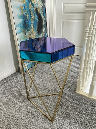 Coffee accent table mirrored