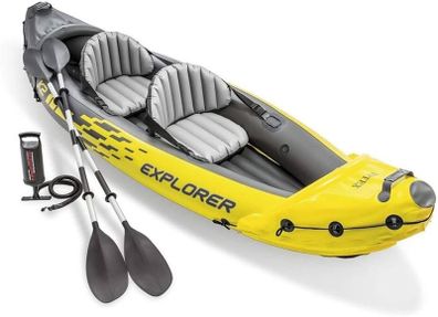 FREE EXPRESS SHIPPING  K2 Kayak, 2-Person Inflatable Kayak Set with Aluminum Oars and High Output Air Pump