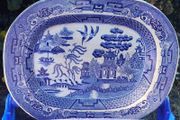 19th Century Willow Pattern Stoneware Platter