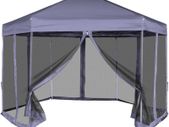 Hexagonal Pop-Up Marquee with 6 Sidewalls Dark Blue