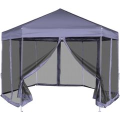 Hexagonal Pop-Up Marquee with 6 Sidewalls Dark Blue