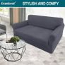 High Stretch Sofa Covers Universal Super Soft Loveseat Couch Jacquard Covers for Dogs Non Slip Furniture Protector Machine Washable (2 Seater, Gray) Image 2