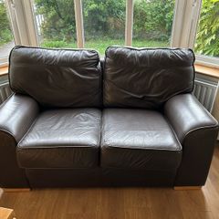 Quality Brown Leather 2-Seater Sofa