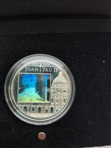 Andorra 5 D 2011 Silverproof Silver Coin Hologram Joan Paul Ii Rare