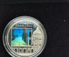 Andorra 5 D 2011 Silverproof Silver Coin Hologram Joan Paul Ii Rare