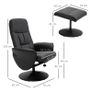 Recliner with Footstool, Relaxing Swivel Recliner 360 with Adjustable Backrest for TV, Supports up to 120 kg, Black Synthetic Upholstery, Metal Image 2