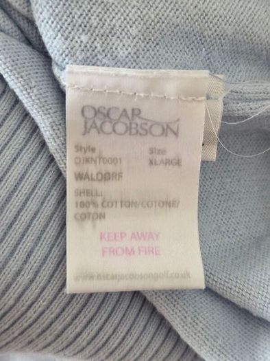 Oscar Jacobson Men's Quarter Zip Knit Jumper Size XL