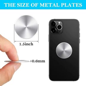 Magnetic Phone Holder Metal Plate Silver Adhesive Disc 33mm