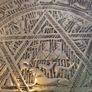 Vintage Middle East Egyptian Geometric brass engraved Tray for wall hanging. 38 CM. Dimeter Image 8