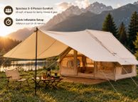 main image for ad Inflatable Camping Tent 3 to 5 Person with Canopy Stove Jack and Air Pump