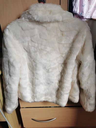 M&S Cream Faux Fur coat 9-10 Yrs