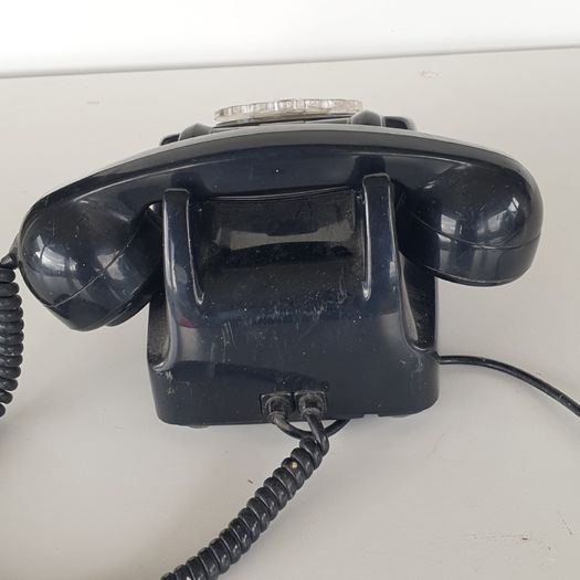 1970s black rotary dial telephone PROP