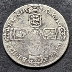 William lll (1694-1702) Six Pence 1696 Coin  VERY RARE