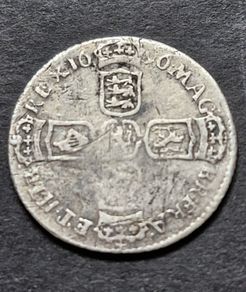 William lll (1694-1702) Six Pence 1696 Coin  VERY RARE