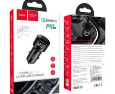 Hoco Z42 Light Road Dual Port PD20W + QC3.0 Digital Display Car Charger Black
