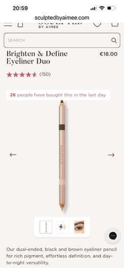 Sculpted by Aimee Eyeliner Duo. 2 in 1 Brighten and Define in Nude/Brown