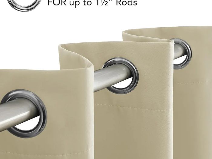Blackout Curtains Thick Thermal Insulated Eyelet Curtains for Living Room, 274x229cm (HxW), Navy Blue, 2 Panels