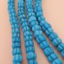Antique African Style Turqouise Blue Melon Shape Glass Beads Necklace Strand 26 in long Image 2