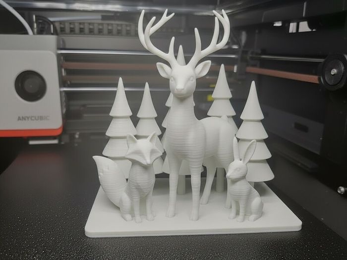 Christmas Reindeer Fox Rabbit Forest