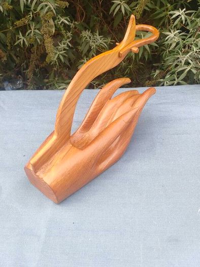 Buddha hand hardwood wine holder
