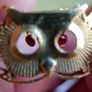 Vintage Owl with Glass Eyes, Pendant or Brooch Image 2