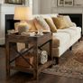Farmhouse End Table with 2-Tier Storage Shelf, Modern Accent Table Small Coffee Table,Wood Nightstand for Living Room Bedroom Office and Small Spaces,Rustic Brown Image 2