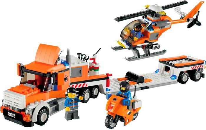 Lego City 7686: Helicopter Transporter (2009) 100% Complete (NO BOX)