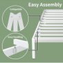White Double Bed Frame 4ft6 with Rounded Corner Legs, Heavy Duty Metal Bed Frame Small Double with Steel Slats Support, Double Bed 36 cm High, Noise Free, Easy Assembly Image 5