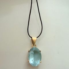 18k gold aquamarine pendant