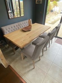 Dining chairs and bench (table not included)