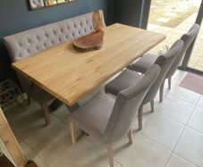 Dining chairs and bench (table not included)