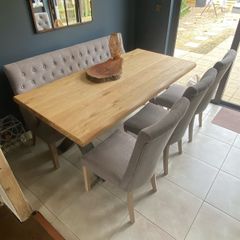 Dining chairs and bench (table not included)