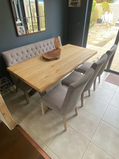 Dining chairs and bench (table not included)