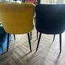 4 velvet dining chairs - 2 blue and 2 yellow Image 3