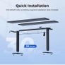Electric Standing Desk, 100 x 60 cm Height Adjustable Sit Stand Desk with Splice Board and Memory Smart Pannel, Home Office Desks, Black Image 2