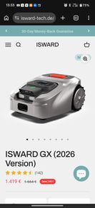 ISWARD GX 2026 RTK Robot Lawn Mower - Brand New and Unused - No Boundary Wire - 2500m2