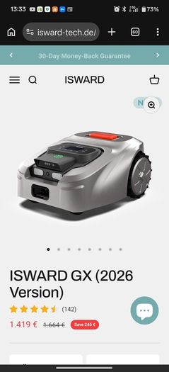 ISWARD GX 2026 RTK Robot Lawn Mower - Brand New and Unused - No Boundary Wire - 2500m2