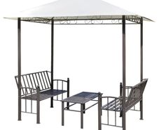Garden Pavilion with Table and Benches 2.5x1.5x2.4 m