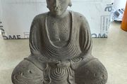 Meditating Buddha Statue, Concrete Garden Decor (8 1/4 Inch)