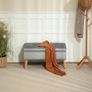 Upholstered bench with storage, velvet-look fabric, wooden legs Image 4